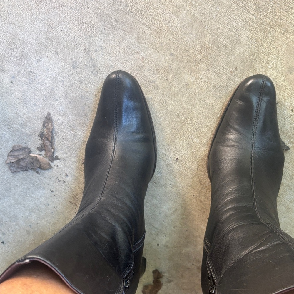 Coach Black Leather Ankle Boots